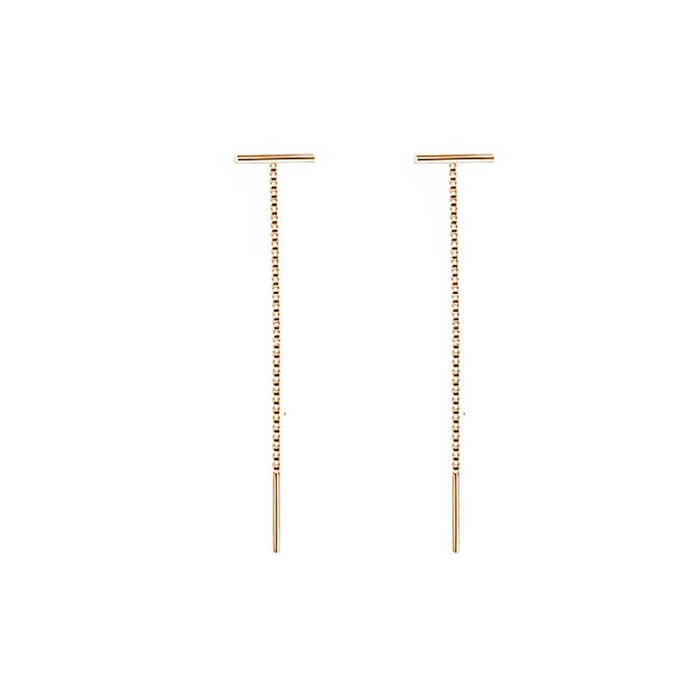 Thumbnail: Fashion Minimalist Long Earring Silver Color Simple Tassel Chain Statement Earri