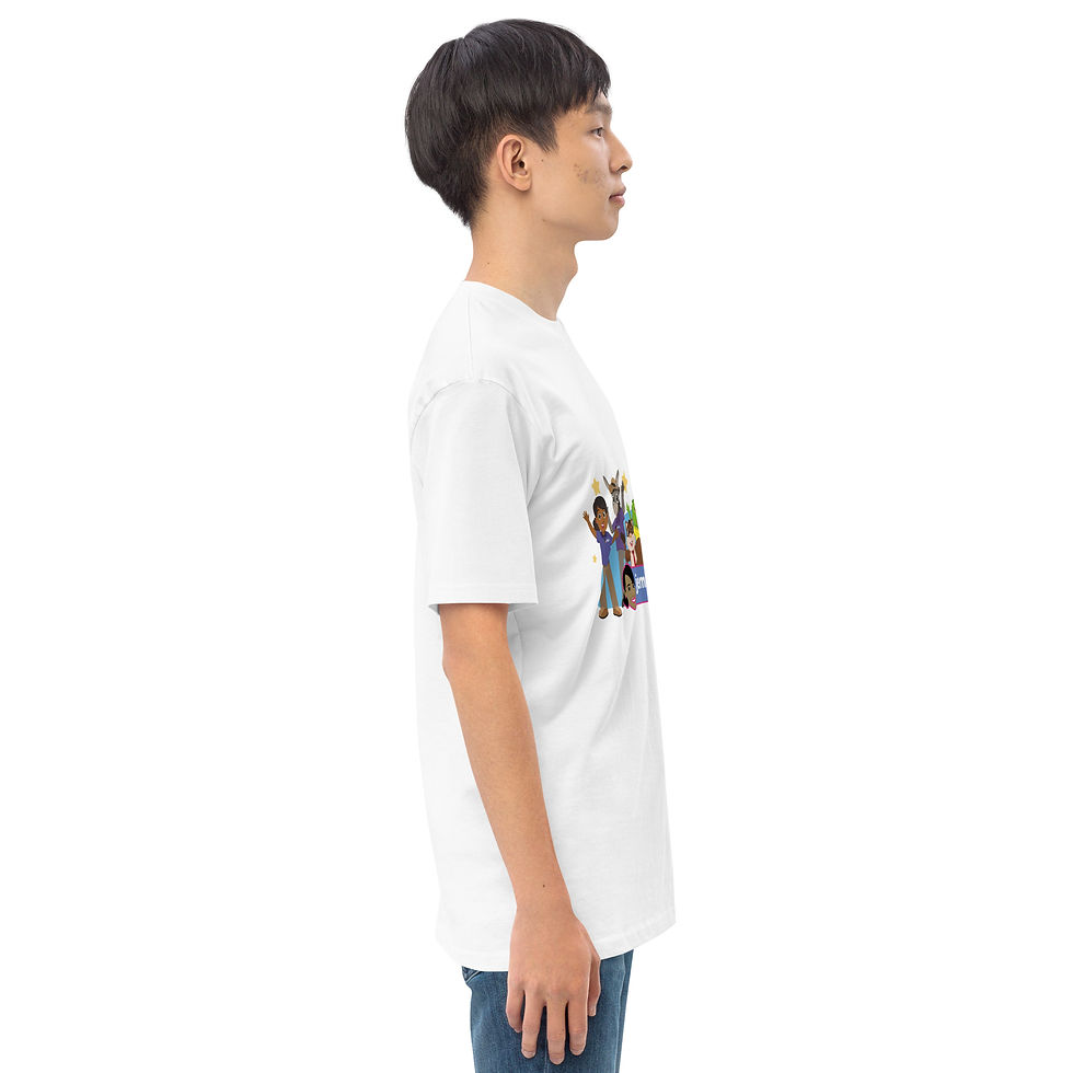 Thumbnail: White JP Characters Men’s premium Shirt