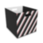 Vibrant Contrast  14.5" x 13" Felt Storage Box Black White Red Stripes