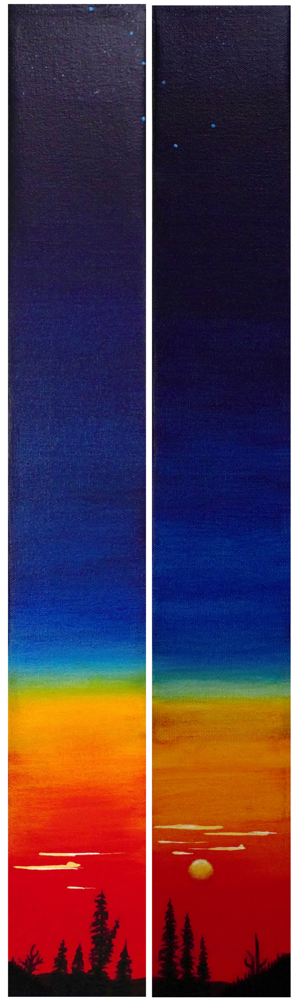 Summer Solstice Sunset - 2 diptych (series)