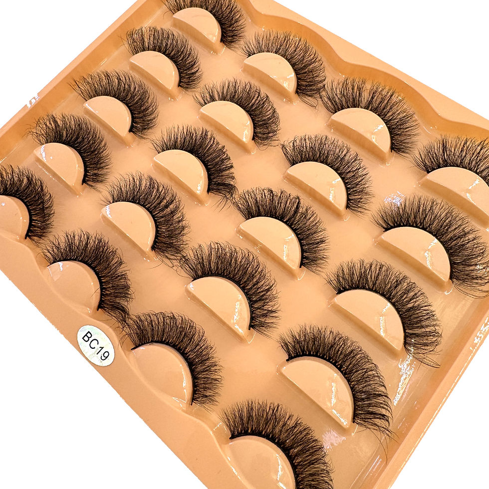 Thumbnail: New 10 Pairs 3D Faux Mink Lashes Wispy Fluffy 25MM False Eyelashes Thick Volume 