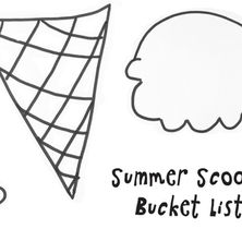 Free one page printable of cone and scoop for craft.