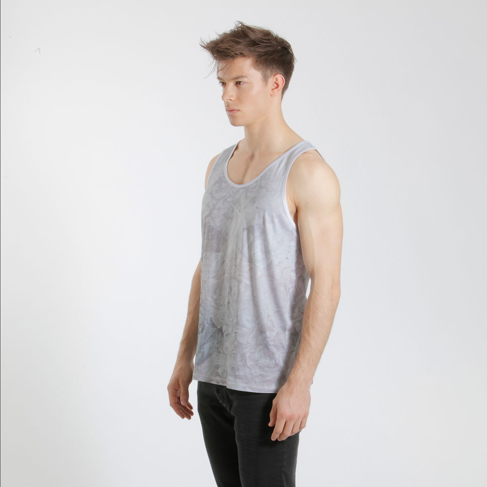 Thumbnail: Floral Logo Tanktop Faded Ash