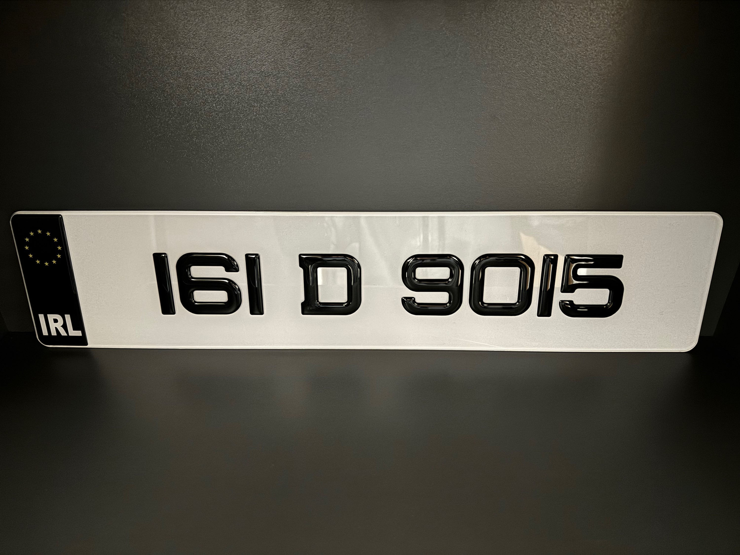 Gel number plates with BLACK IRL (2 plates)