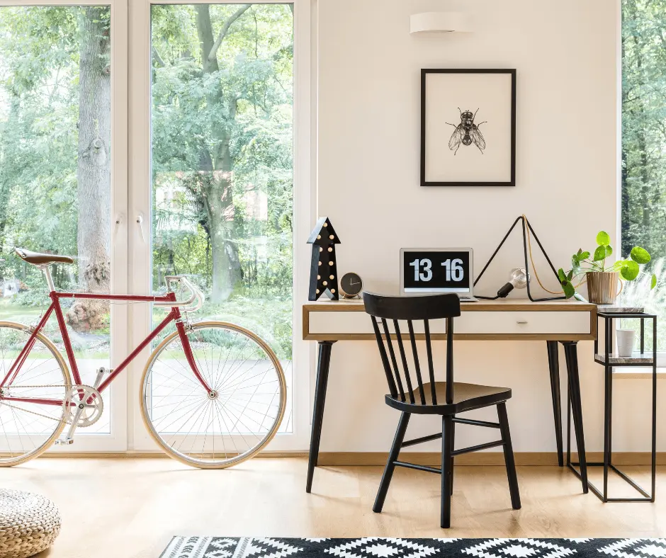 Clean workspace with big windows
