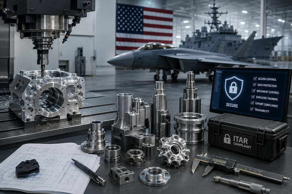 ITAR CNC Machining
ITAR Compliant Manufacturing
Defense CNC Machining Services
ITAR Registered Machine Shop
Aerospace and Defense Manufacturing
Precision CNC Machining for Defense
ITAR Certified CNC Supplier
Defense Manufacturing in Mexico
CNC Machining for Military Applications
