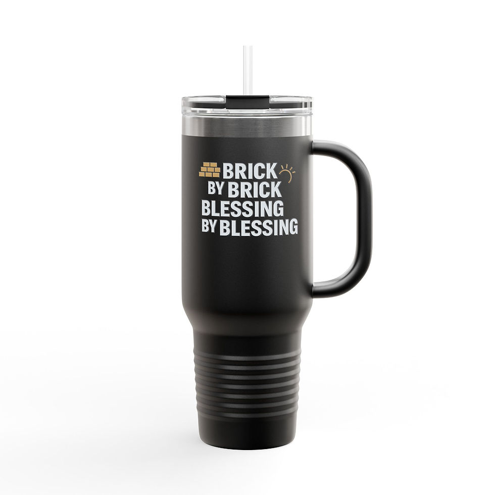 Brick by Brick Blessing by Blessing Insulated Travel Mug – 40oz Tumbler - Gifts