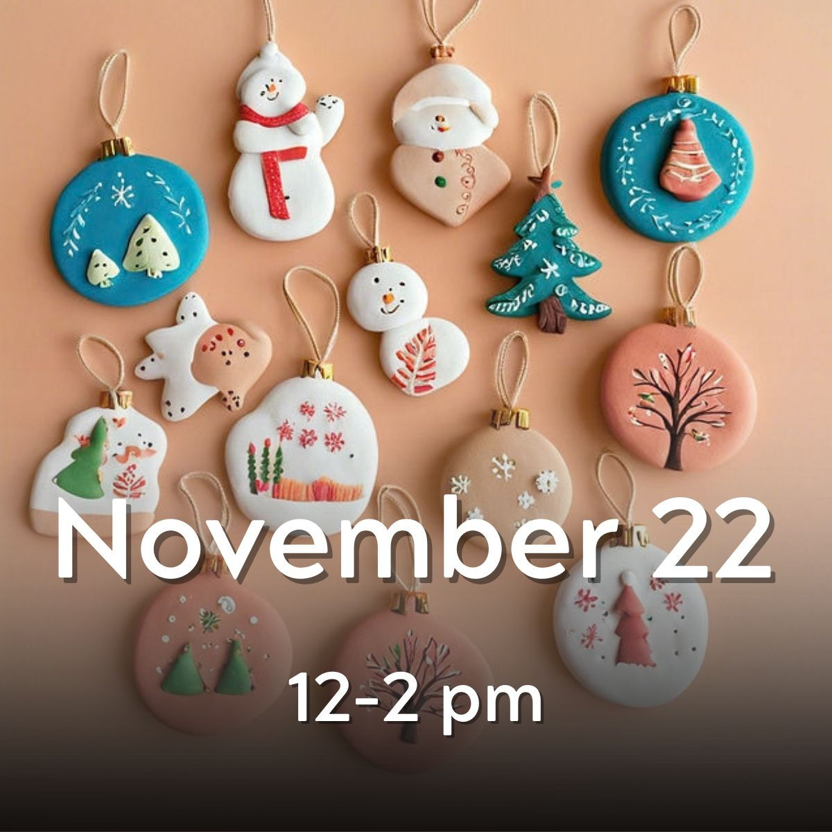 Clay Christmas Ornament workshop - Art Haus - Salt Lake City, UT