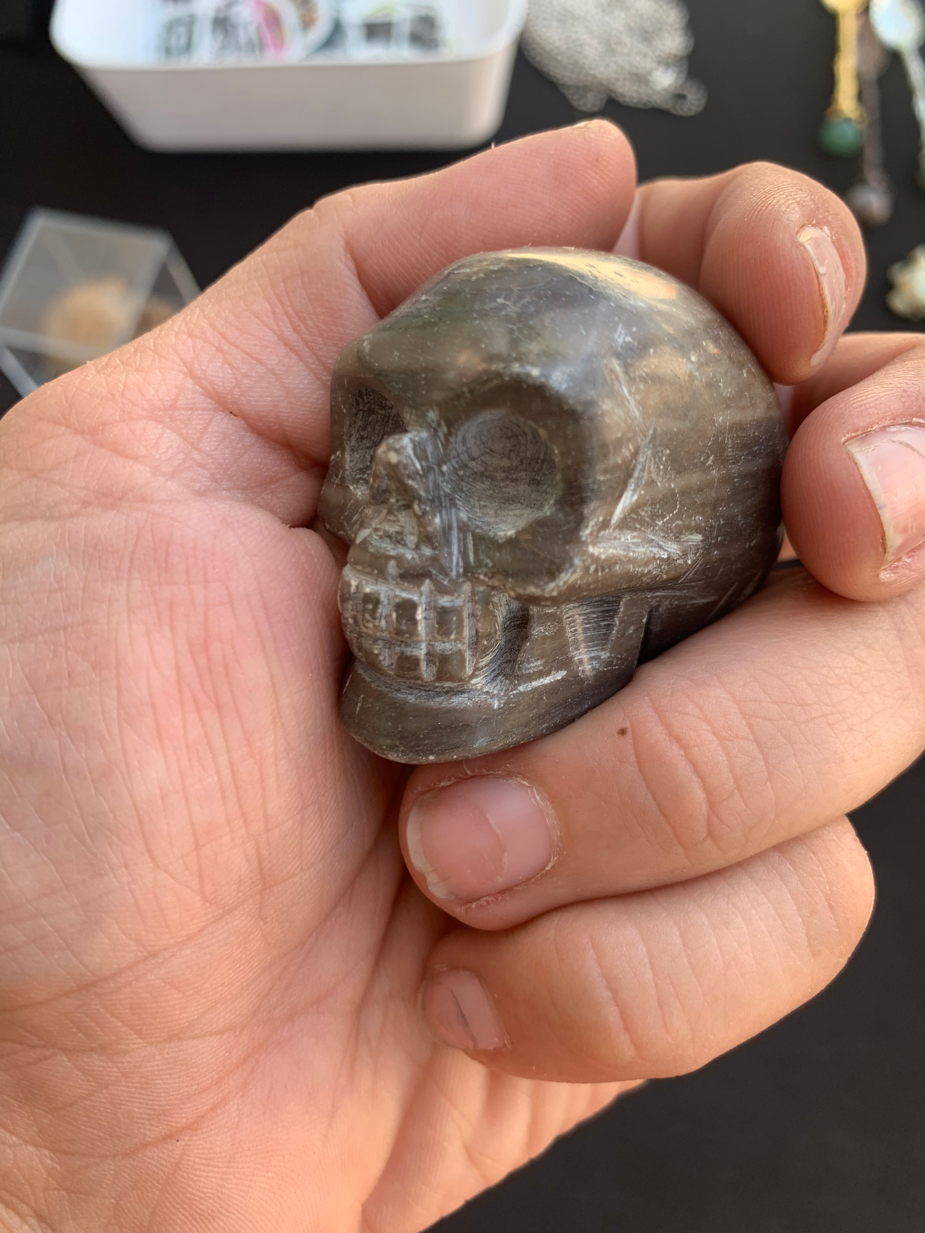 Chocolate jasper skull