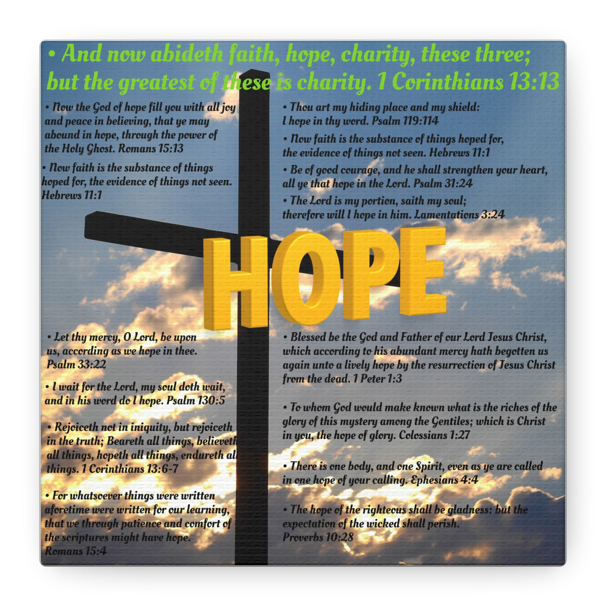 Hope Set 2 of 3 Canvas Art, Stretched Canvas Print Wall Decor, Unique Gift