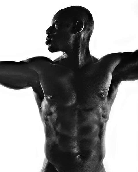 Sculptural fine art nude of the male torso and shoulders