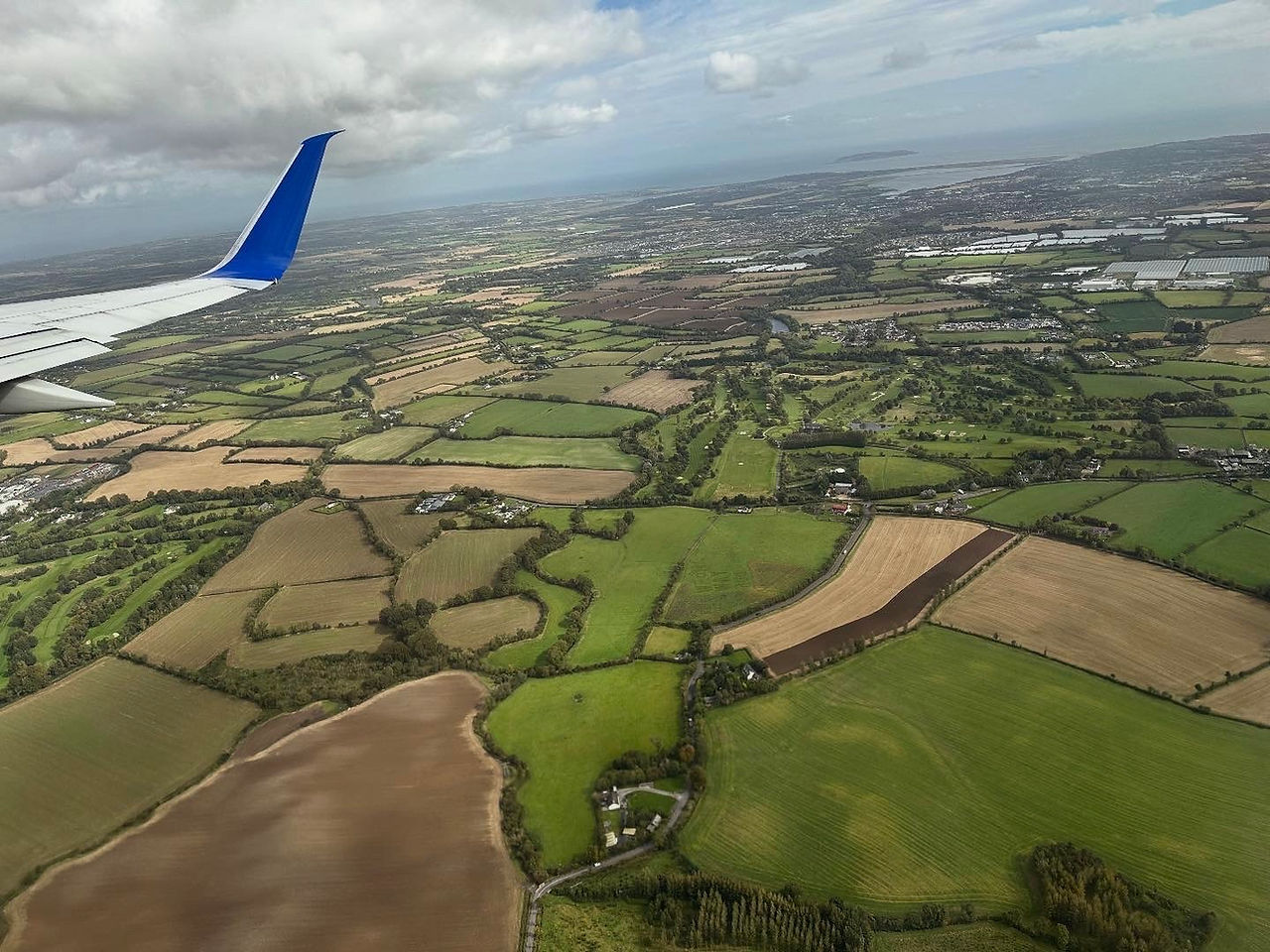 View of Ireland from airplane