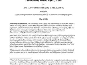 NY Appleseed Comments on the Preliminary Racial Equity Plan