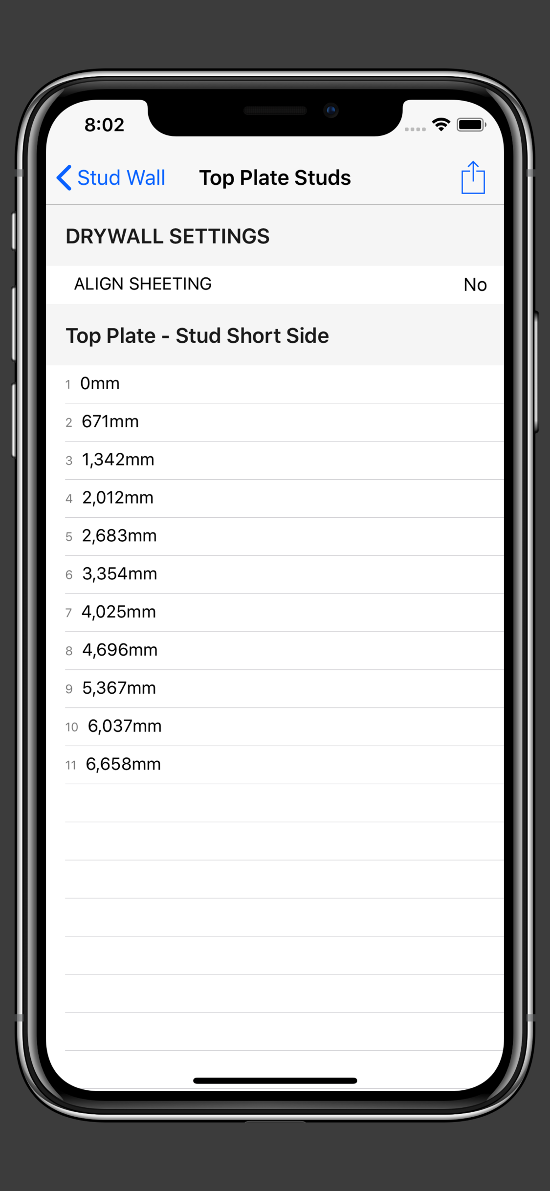 Top Plate Stud Positions