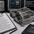 High-precision CNC machined defense component displayed with ITAR compliance documentation, engineering drawings, and quality control records. The image represents secure manufacturing practices, full traceability, controlled technical data handling, and compliance with ITAR, AS9100, and ISO 9001 requirements for aerospace and defense manufacturing.