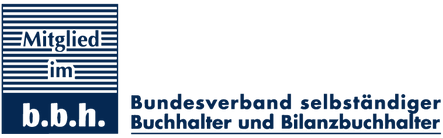 Dunkelblaues Firmenlogo mit Text