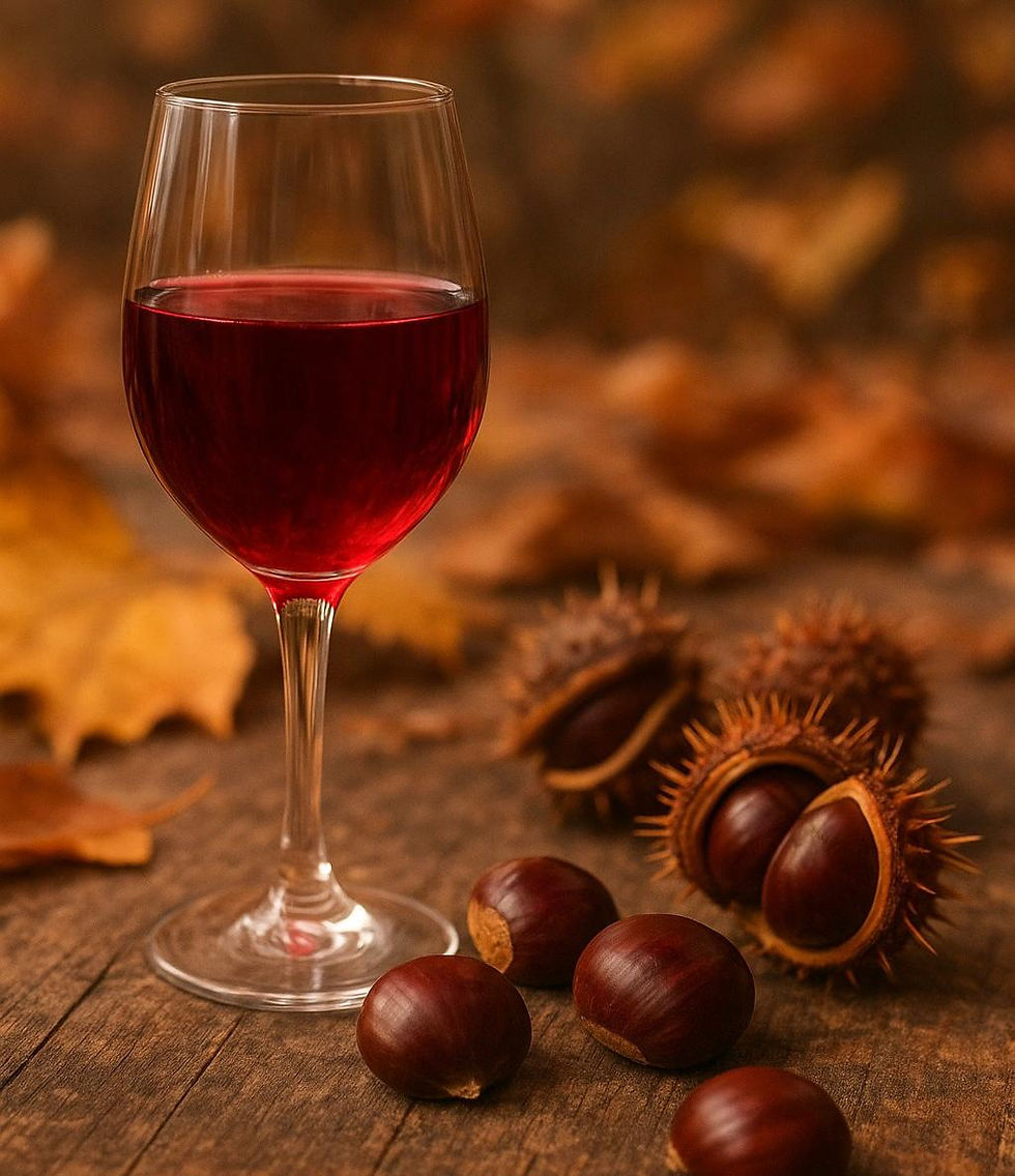 vino novello e castagne AI