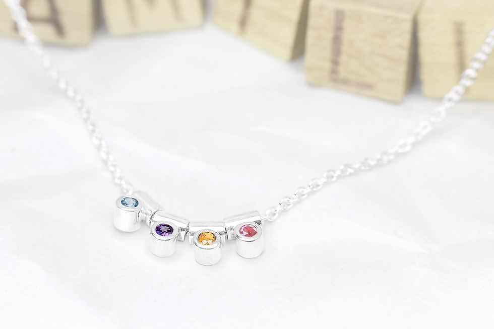 Thumbnail: Ethical Sterling Silver Charm Necklace with Fair Gemstone Birthstone - Perfect for a Gift