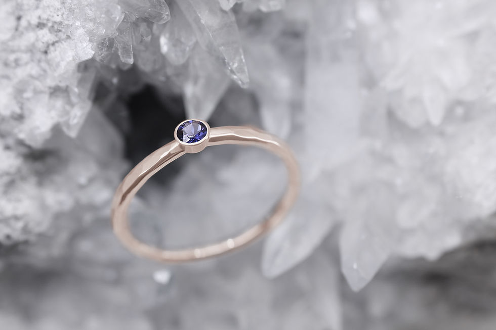 Thumbnail: FairTrade Rose Gold with Ethically Sourced Wyoming Iolite Engagement Ring