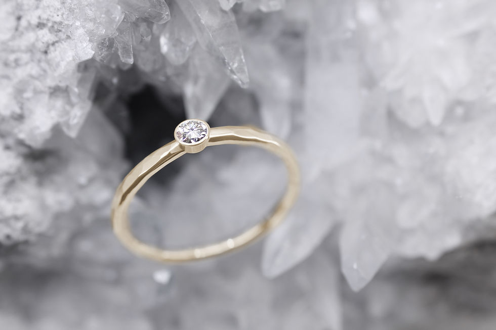 Thumbnail: Conflict Free Canadian Diamond and FairTrade Certified Yellow Gold Handmade Engagement Ring