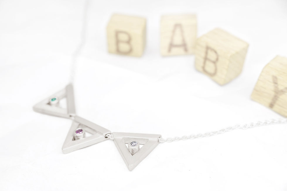 Charm Necklace in FairTrade White Gold and Ethically Mined Birthstones Perfect Gift
