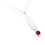 Miniaturbild: Minimalistische, Art Deco Halskette aus recyceltes Sterling-Silber und Fairtrade roter Granat