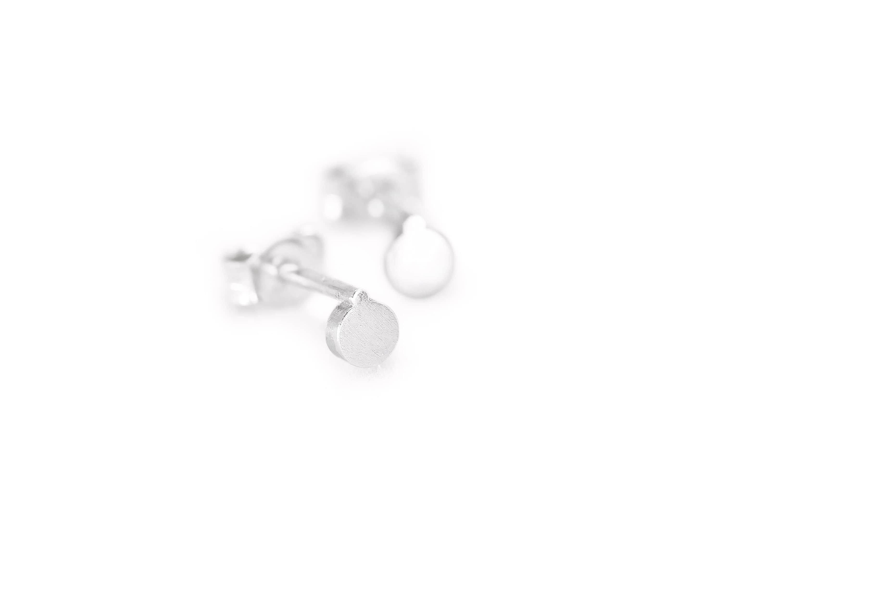 Small minimalist recycled sterling silver stud earrings