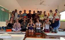 Group photo after a thai massage training in Chiang Mai