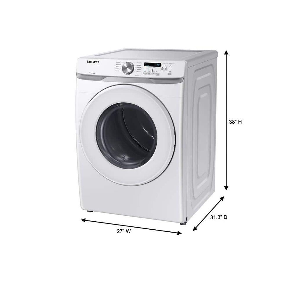 Thumbnail: 7.5 cu. ft. 240-Volt White Electric Dryer with Sensor Dryer (Pedestals Separate)
