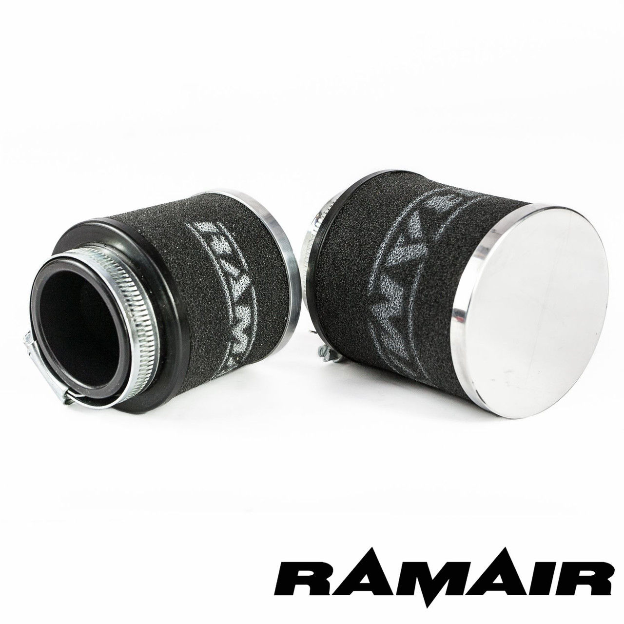 Chrome Cap Motorcycle Pod Foam Air Filter 48mm
