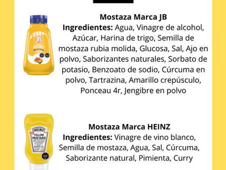 Comparación de aderezos: MOSTAZA