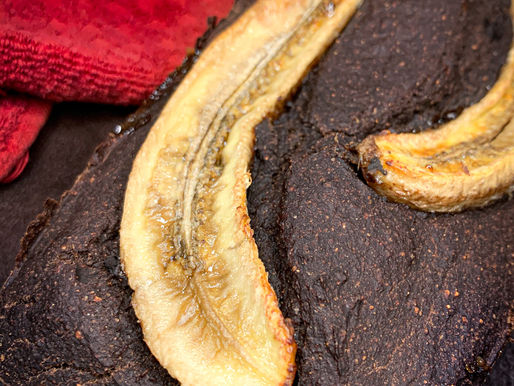Biscocho húmedo de plátano y cacao 