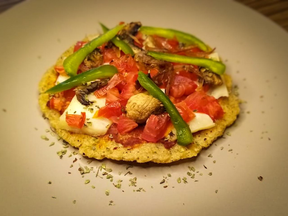 Pizza de arroz integral - Nutricionista Vegetariana Karina Herrera