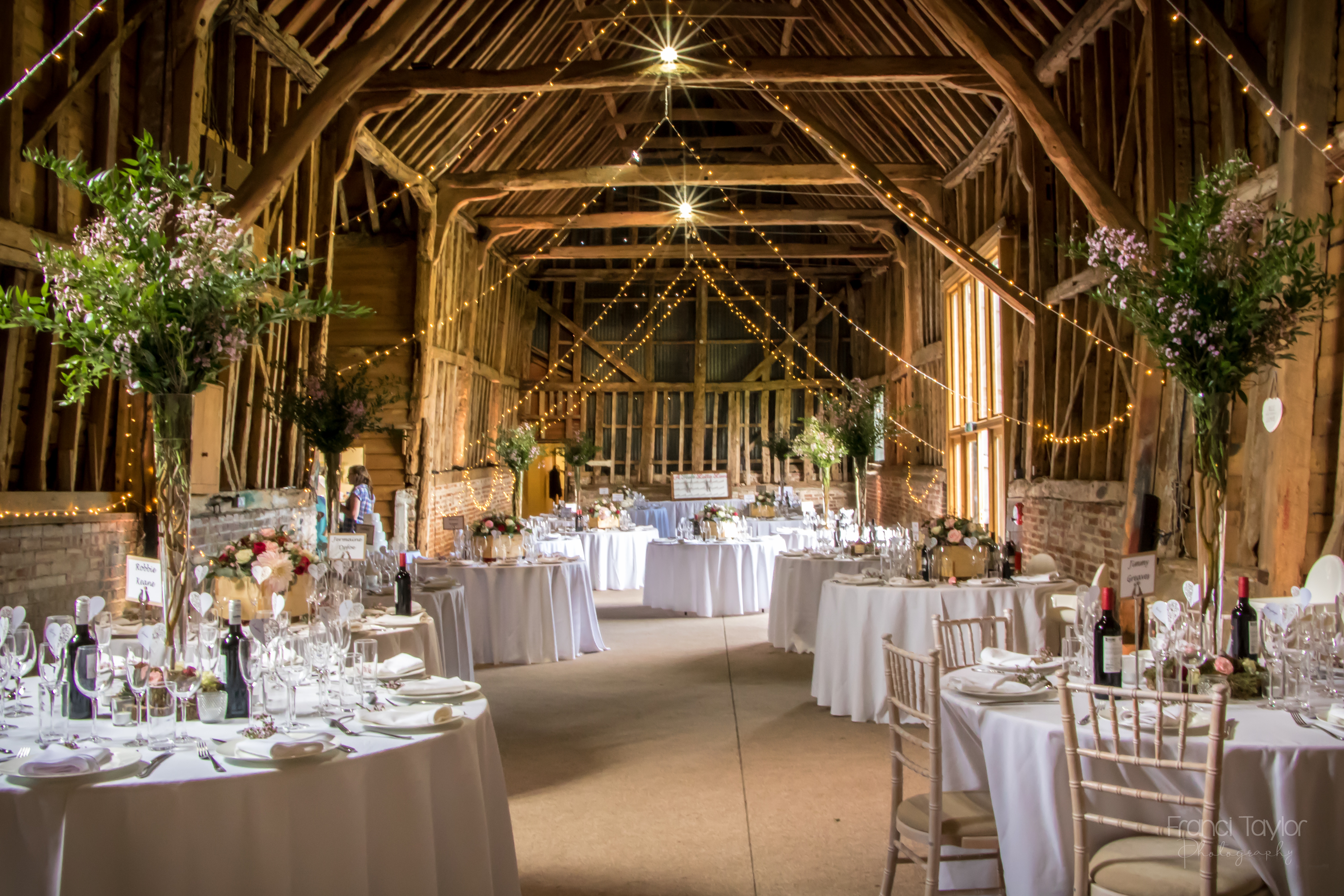 Beautiful Barn Wedding Reception Flowers