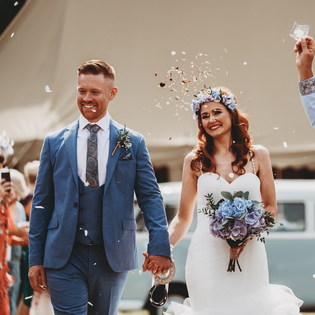 Real Wedding Confetti Shot