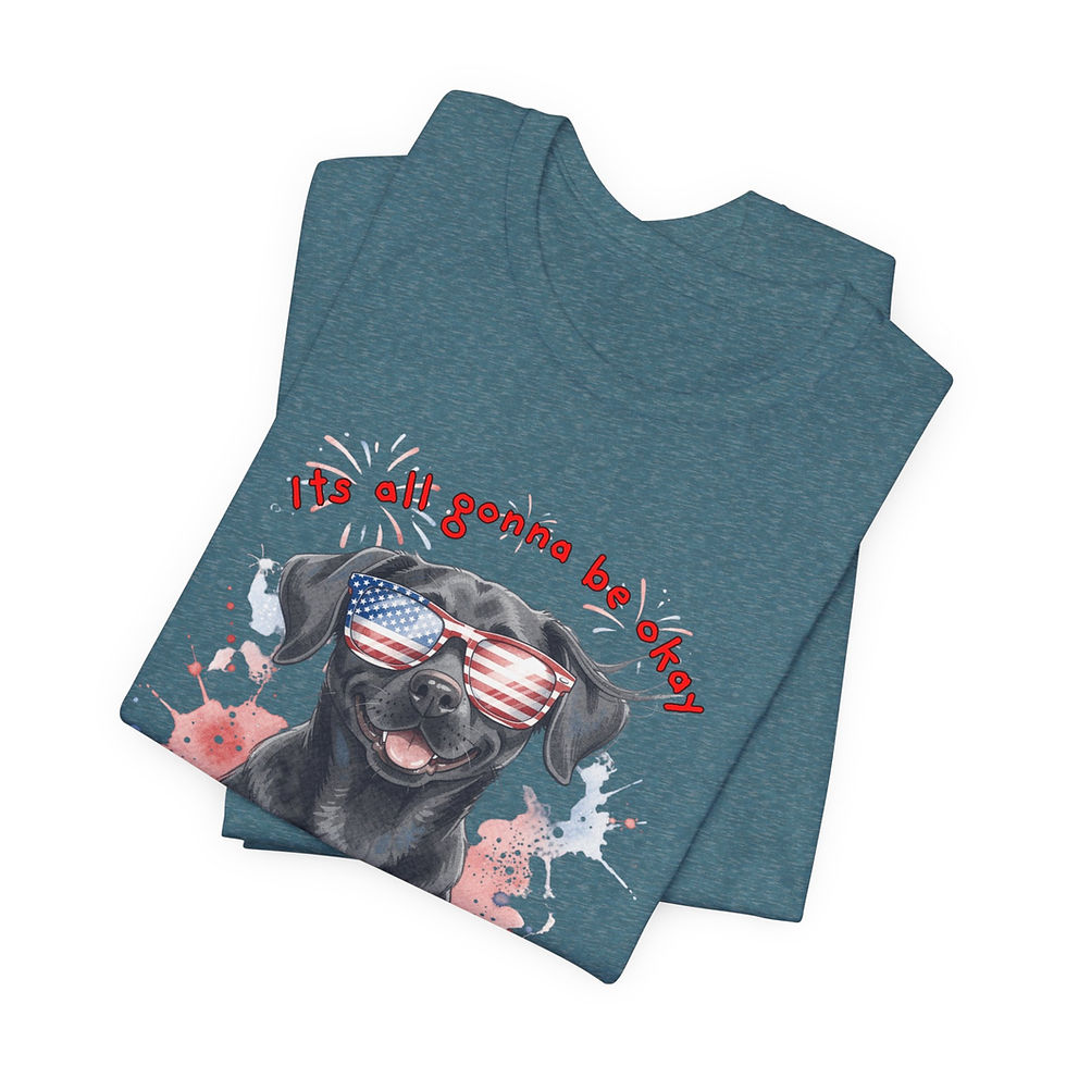 Thumbnail: It’s All Gonna Be Okay Patriotic Black Lab Short Sleeve Tee
