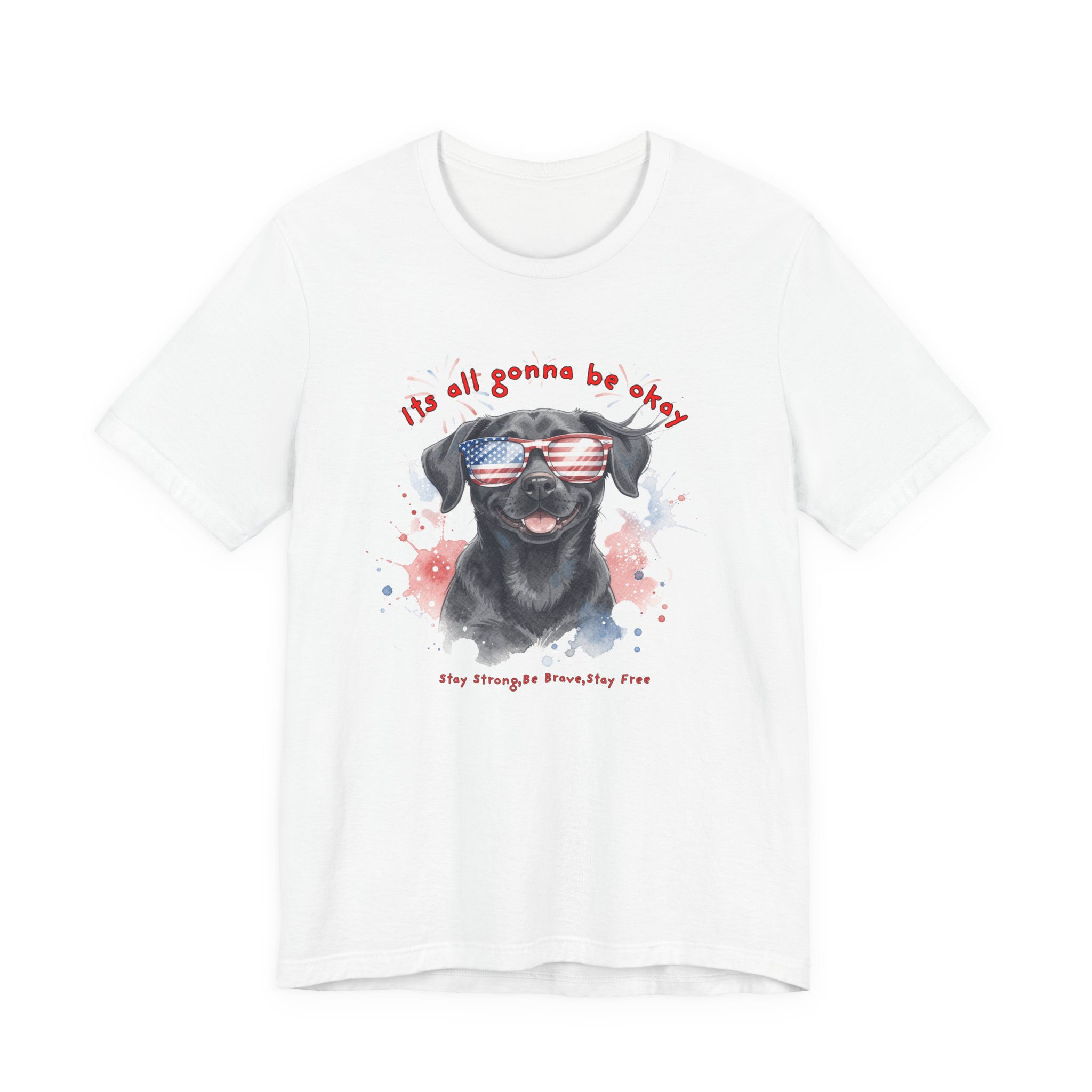 It’s All Gonna Be Okay Patriotic Black Lab Short Sleeve Tee