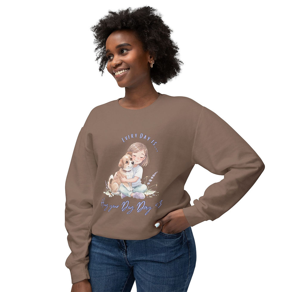 Thumbnail: Every Day is Hug Your Dog Day Lightweight Crewneck Sweatshirt