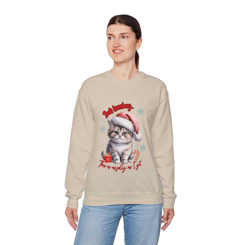 Thumbnail: Bah Humbug Santa Cat Crewneck