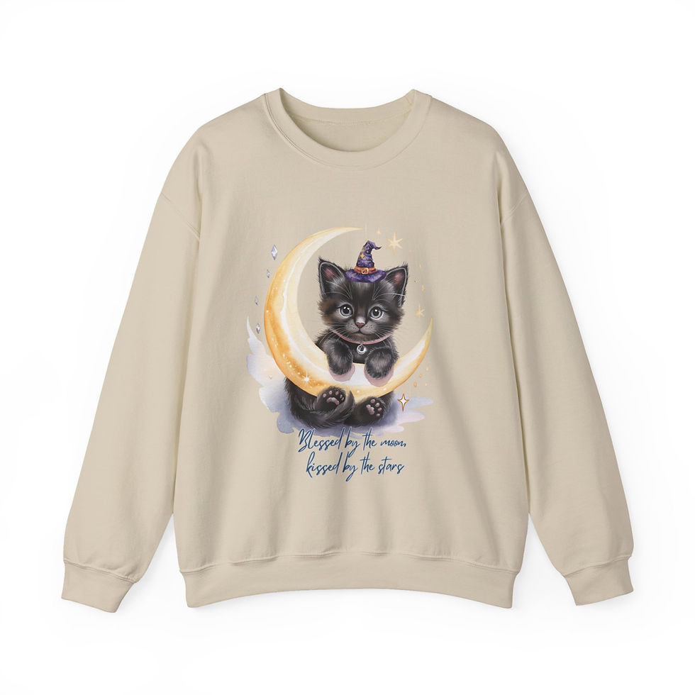 Thumbnail: Spooky Cute Black Kitten Halloween Sweatshirt