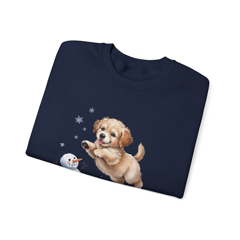 Thumbnail: Winter Snowman Puppy Dog Let It Snow Cozy Sweatshirt