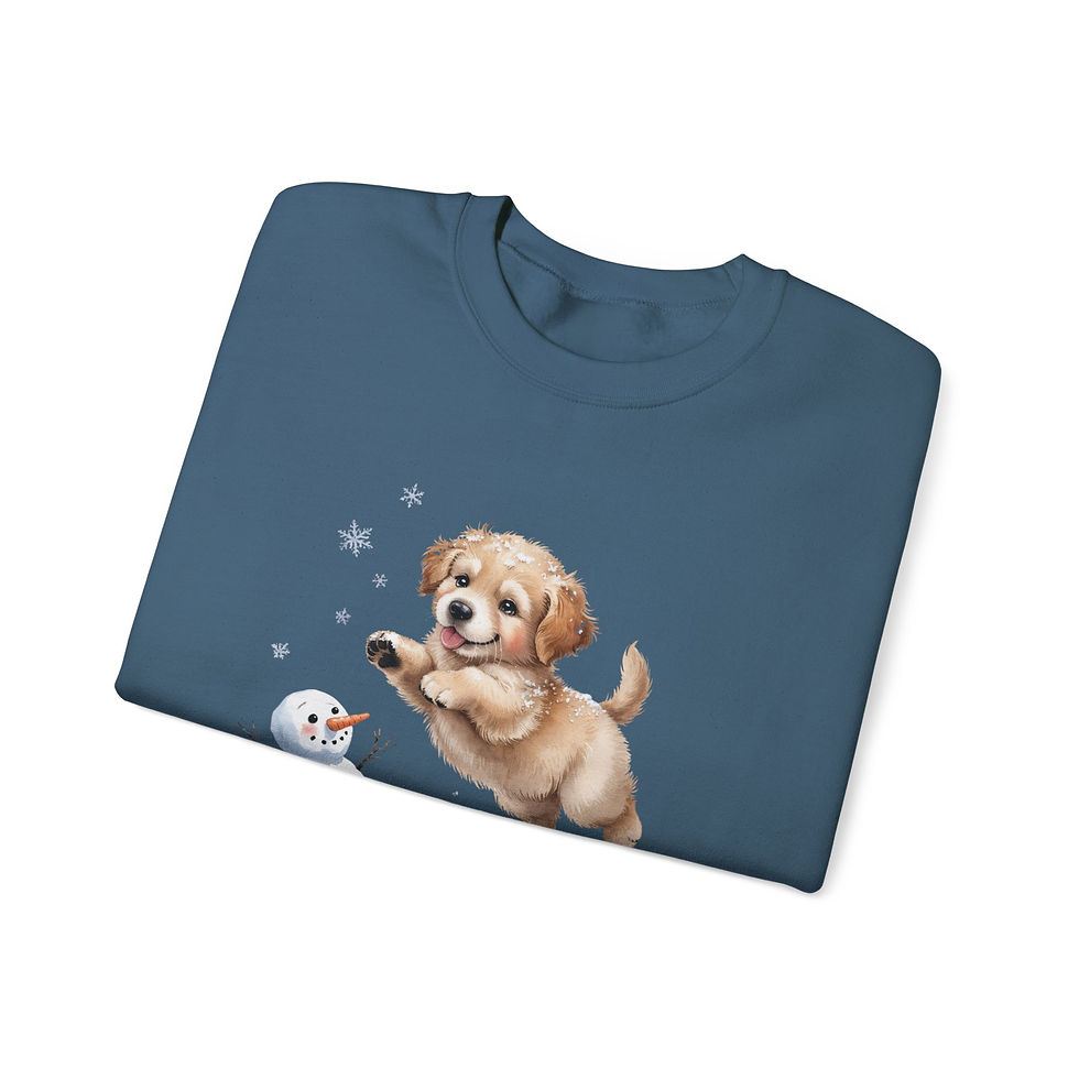 Thumbnail: Winter Snowman Puppy Dog Let It Snow Cozy Sweatshirt