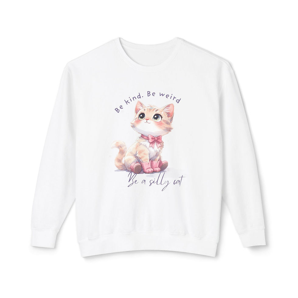 Thumbnail: Be a Silly Little Cat Lightweight Crewneck Sweatshirt