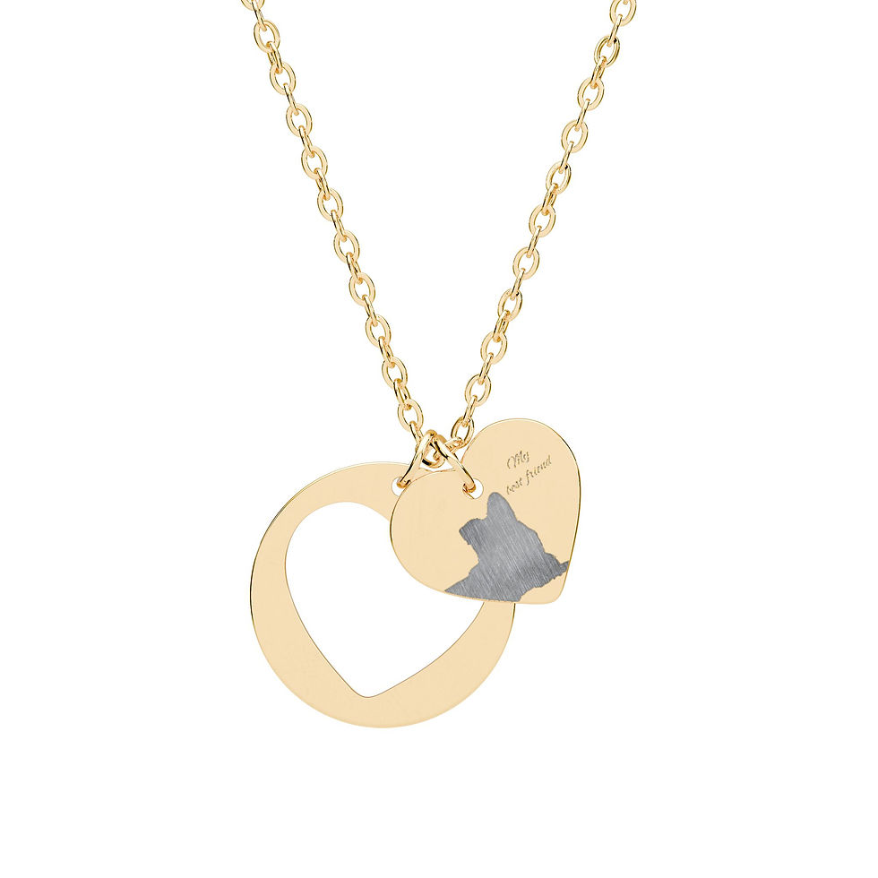 Thumbnail: Custom Pet Heart Cutout Necklace (Engraving)