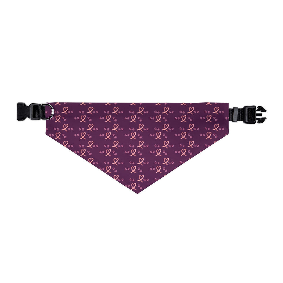 Thumbnail: Breast Cancer Ribbon and Paw Print Pattern for Dog Moms and Survivors.
