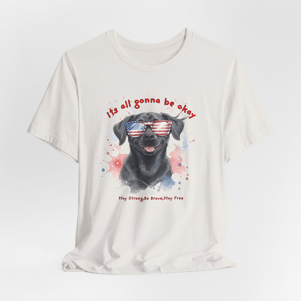 Thumbnail: It’s All Gonna Be Okay Patriotic Black Lab Short Sleeve Tee