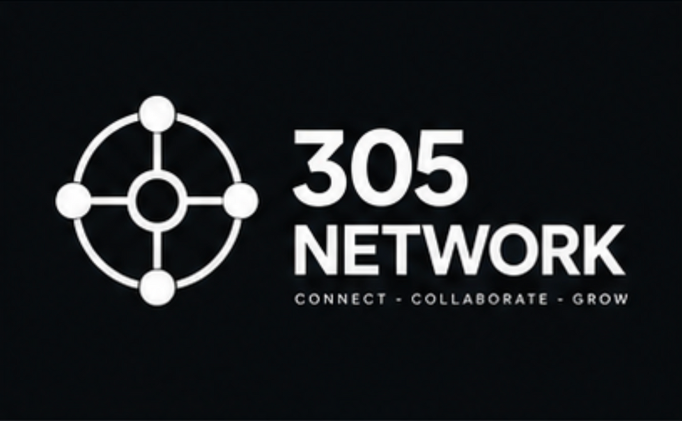 Logo with network graphic and text "305 Network".