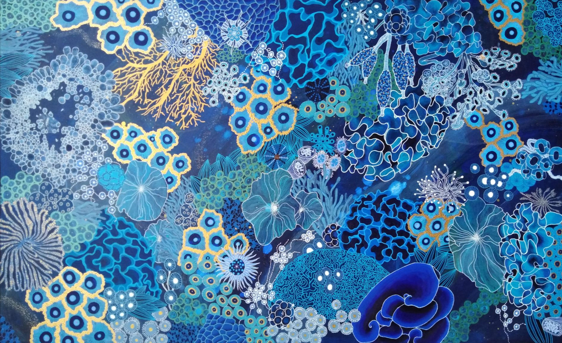 FLORE SOUS-MARINE - Acrylique sur toile - 146x89cm