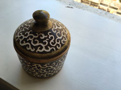 curvy carved jar