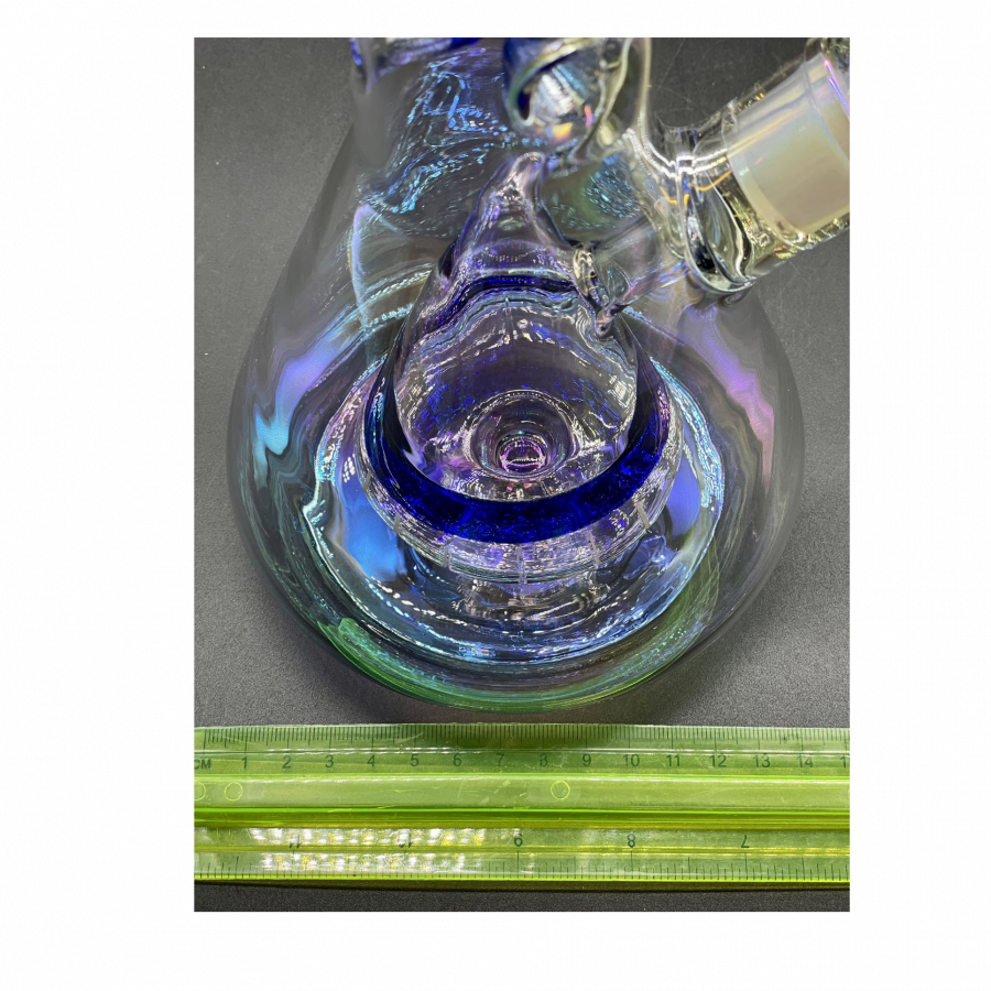 Thumbnail: Blue Rimmed  Conical Flask. 35cm